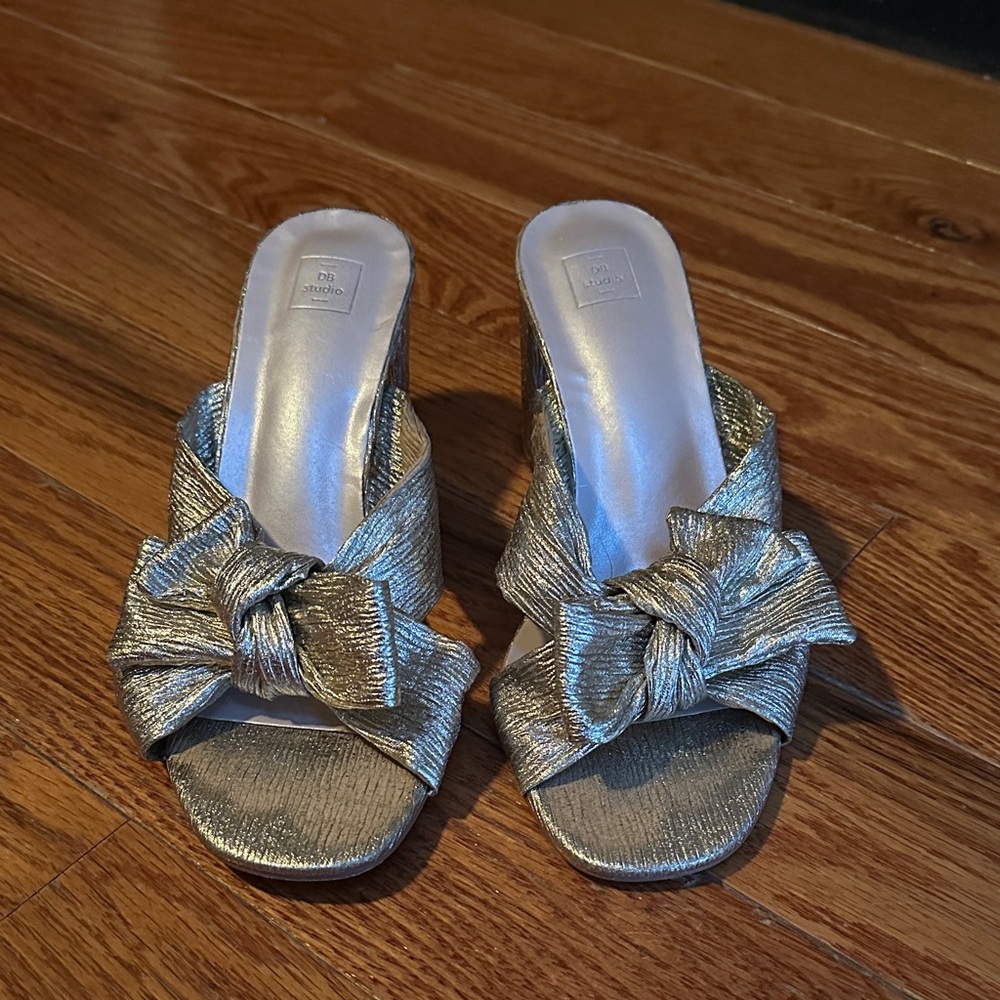 Gold Knot Slide Heels for Women